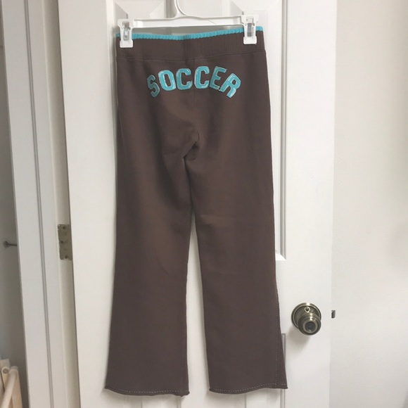 Girls Brown and Turquoise Cotton Soccer Tracksuit - Picture 6 of 6